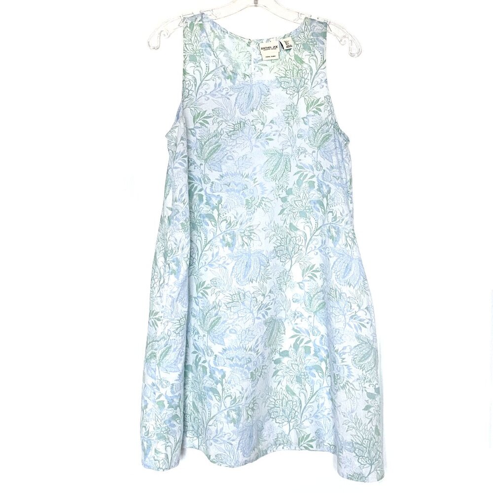 Rachel Zoe floral print, sleeveless, a-line, linen dress size S